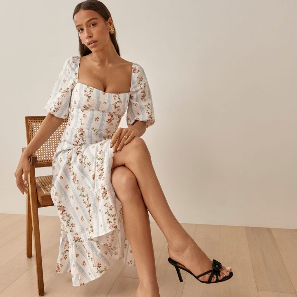 New Reformation Belgium Linen Dress, Size 4 Surrey